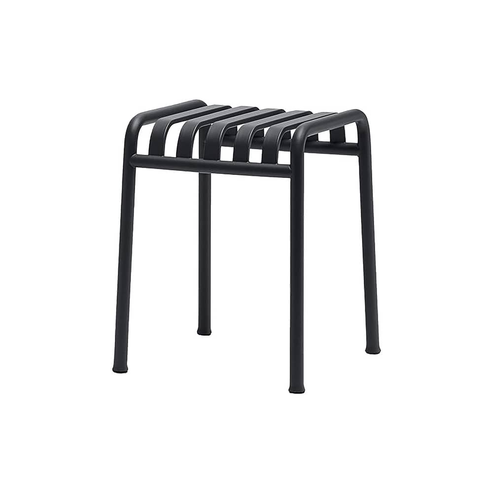 Palissade Stool metal grey black H 45 cm  - R & E Bouroullec - Hay - Anthracite - Electro galvanized steel, Epoxy paint