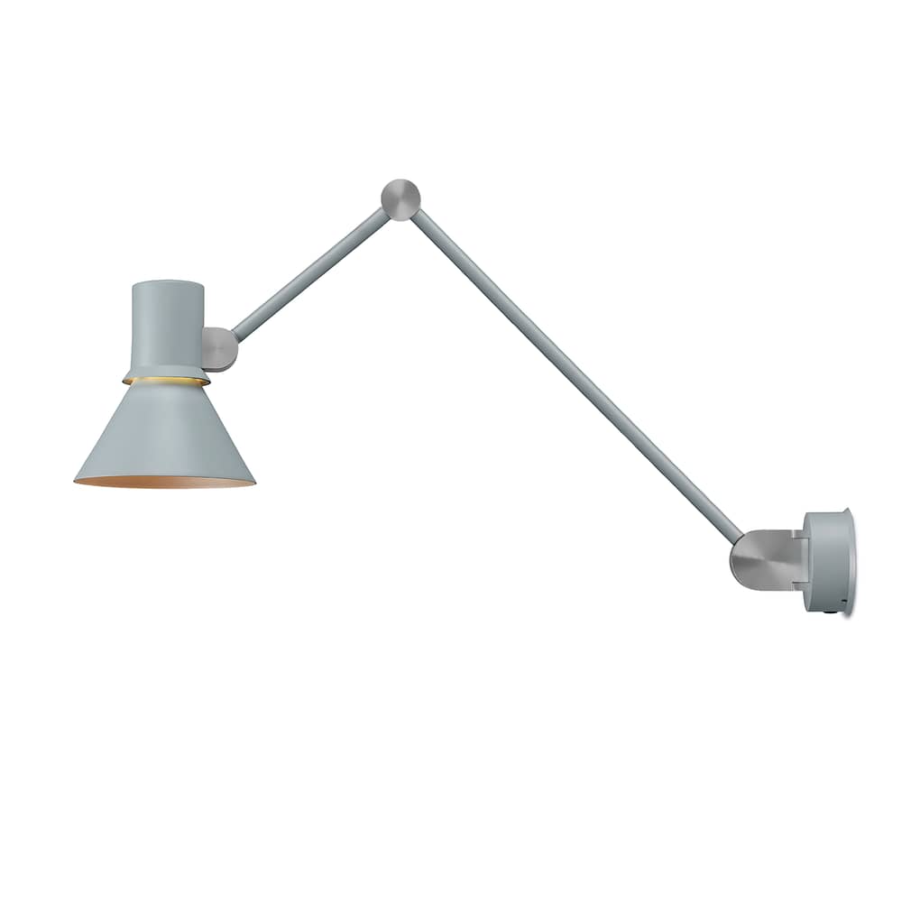 Applique Type 80 W3 / Long bras articulé - Branchement mural - Anglepoise - Gris - Acier, Aluminium, Fonte