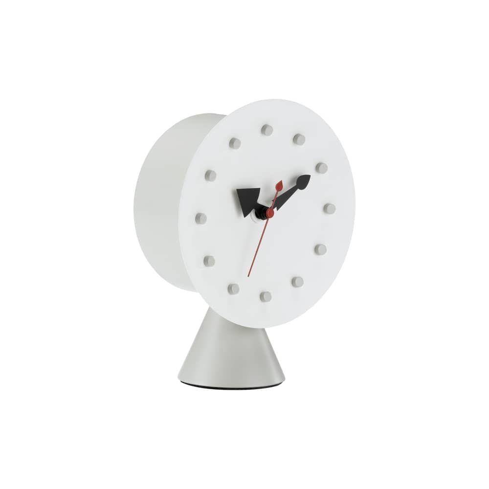 Desk Clock - Cone Base Clock Desk clock metal white / By George Nelson, 1947-1953 - Vitra - White - Aluminium