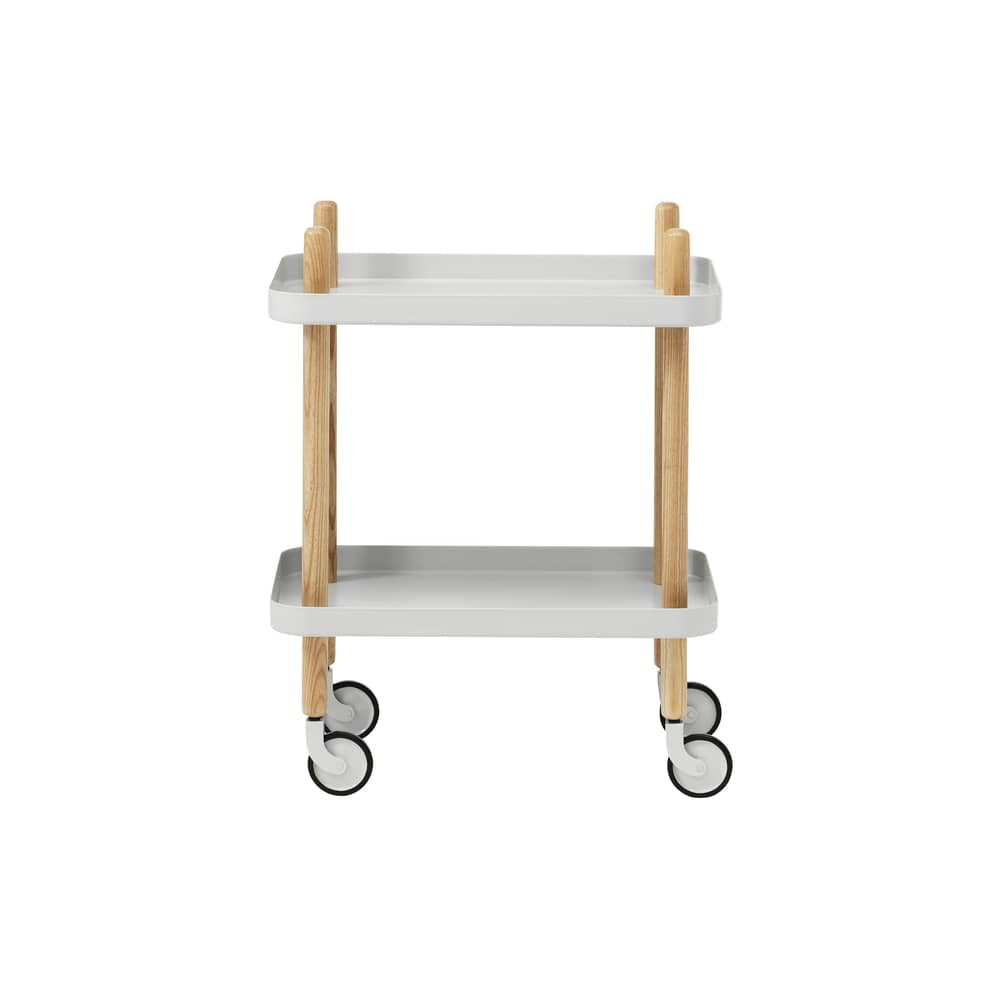 Desserte Block métal gris / 50 x 35 cm - Normann Copenhagen - Gris clair - Acier, Frêne