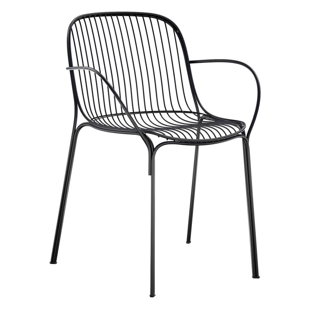 Fauteuil HiRay métal noir - Kartell - Noir - Acier galvanisé peint