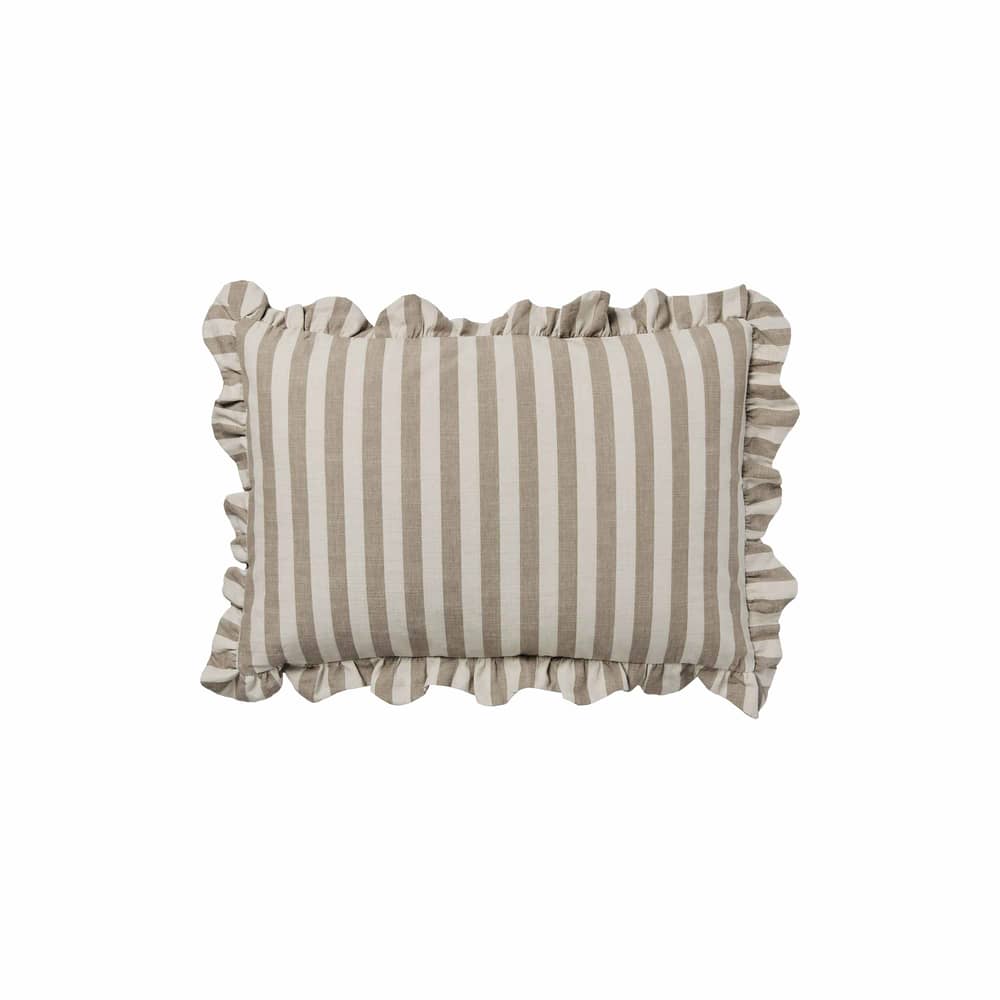 Foodera cuscino Ina tessuto beige / 40 x 60 cm - BROSTE COPENHAGEN - Beige / Marrone Alga marina - Cotone