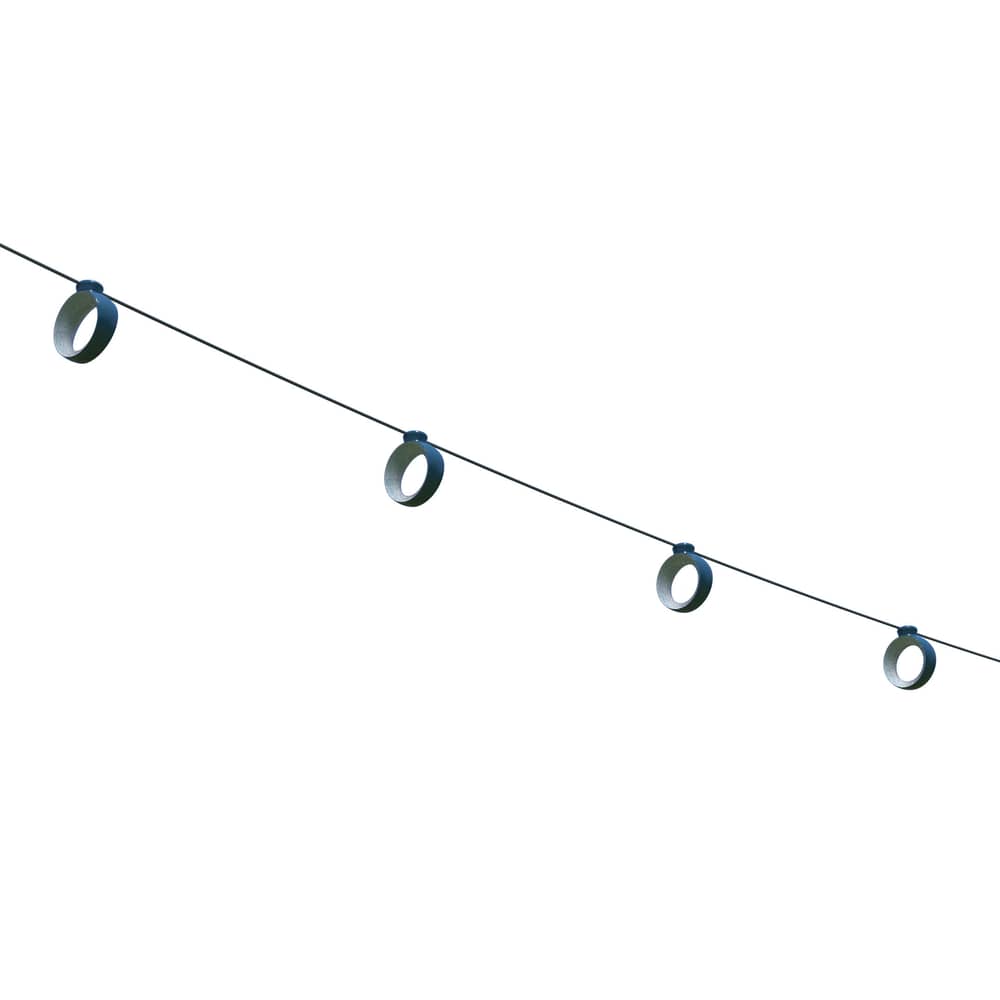  Lichtgirlande im Freien Hoopik LED plastikmaterial blau LED / Außen - 12 Meter / Bluetooth - Fermob - Acapulcoblau - ABS, Polykarbonat