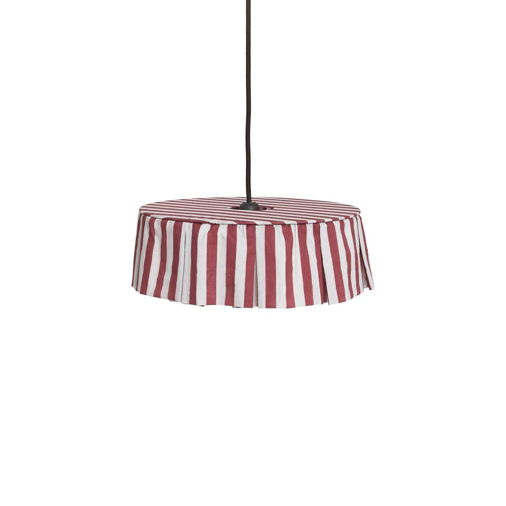 MÖBELZUBEHÖR Vibes textil braun / Ø 40 x H 12 cm - Baumwolle Voile - NOBODINOZ - Terracotta / Streifen - Bio-Baumwollvoile, Eisen