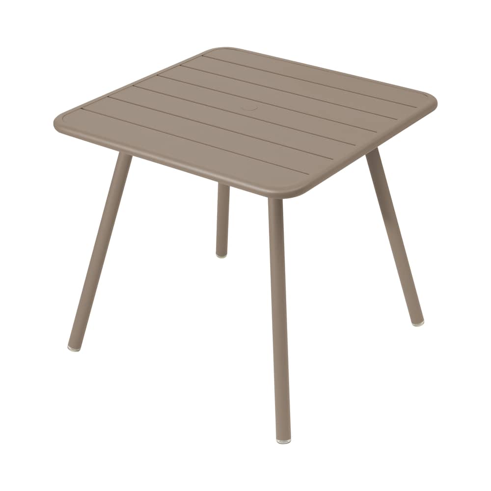 quadratischer Tisch Luxembourg metall beige / vier Tischbeine - für 2 bis 4 Personen - 80 x 80 cm - Fermob - Muskat - lackiertes Aluminium