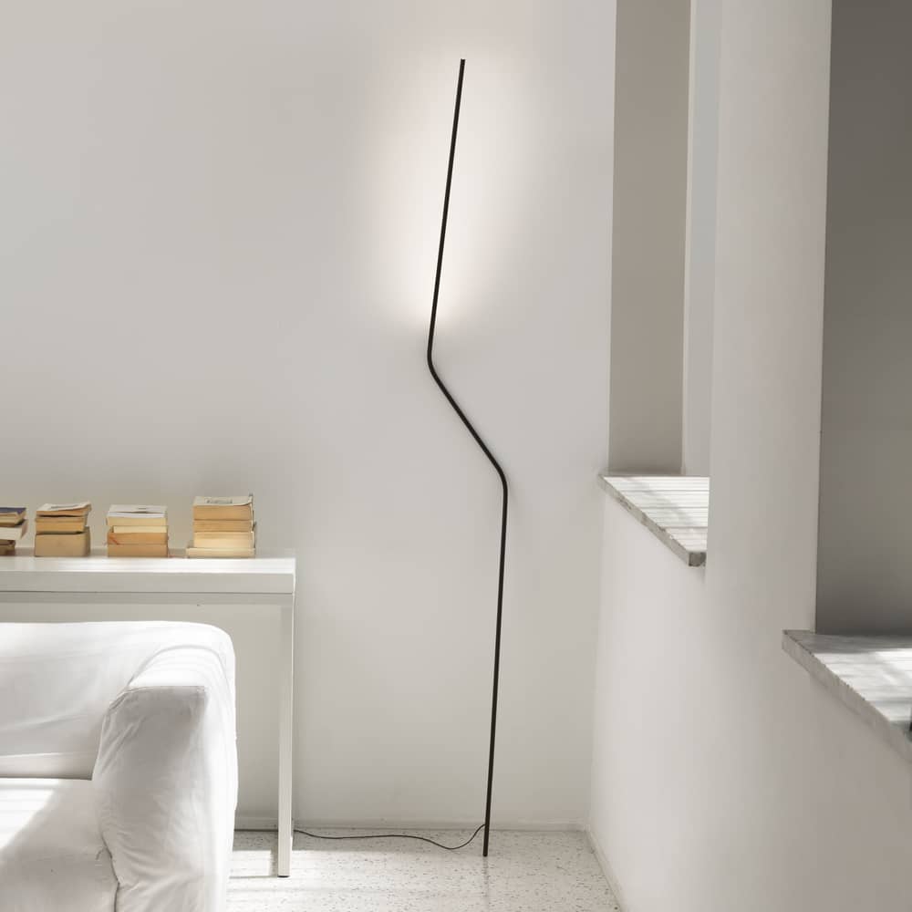 Stehleuchte Neo LED metall schwarz / H 205 cm - Schwenkbar - Nemo - Schwarz - Aluminium, Technoplymer