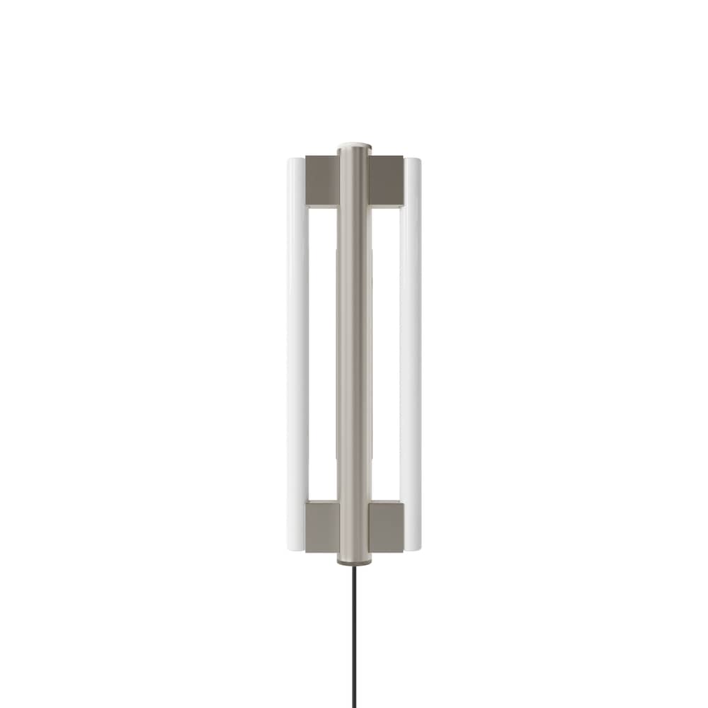 Wandleuchte mit Stromkabel Eiffel Double metall silber / H 50 cm - Frama  - H 50 cm - rostfreier Stahl