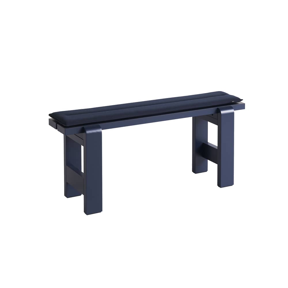 Banc Weekday bois bleu / L 111 cm - Hay - Bleu acier - Pin massif certifié FSC