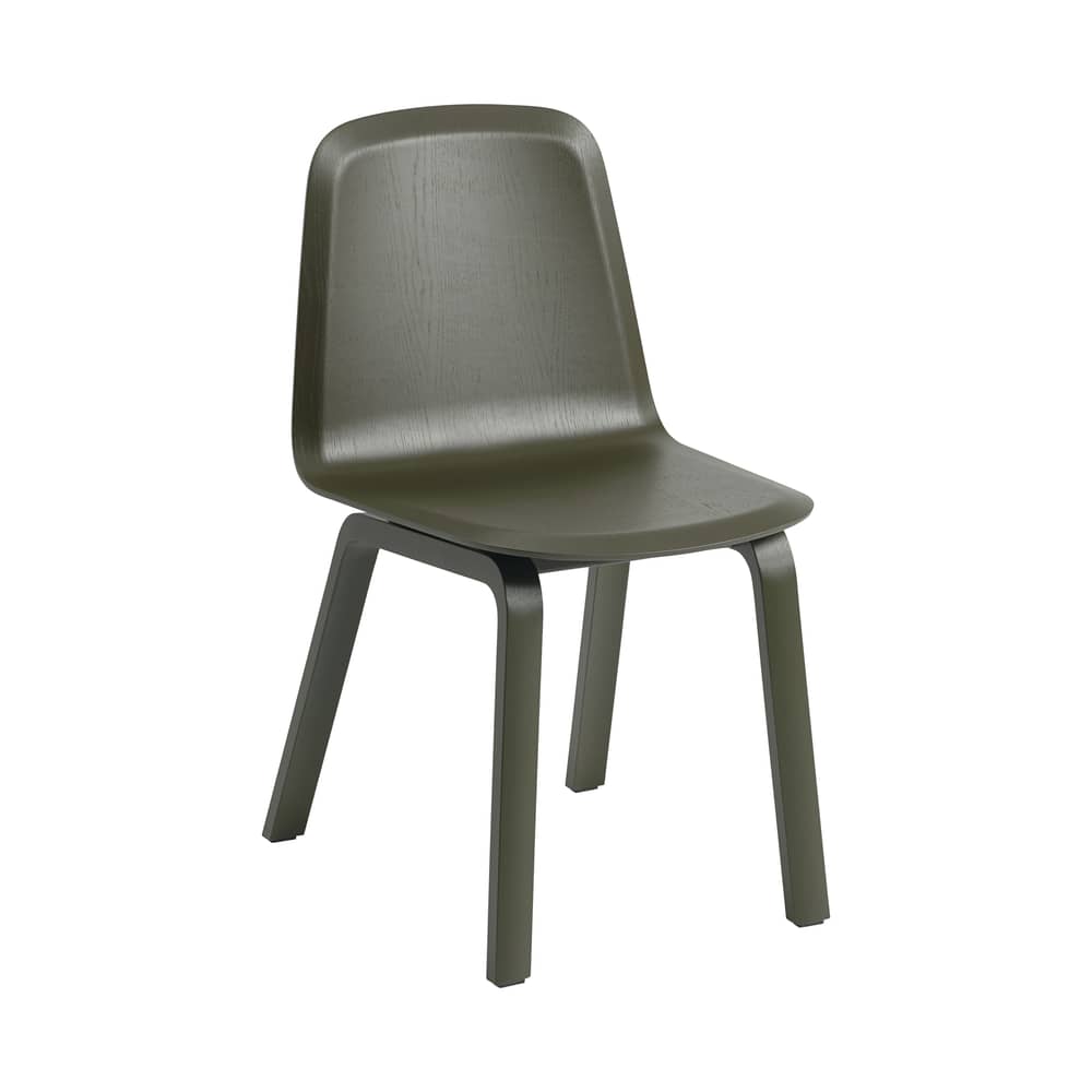Chaise Brink bois vert - Muuto - Vert olive foncé - Contreplaqué, Placage de bois certifié FSC