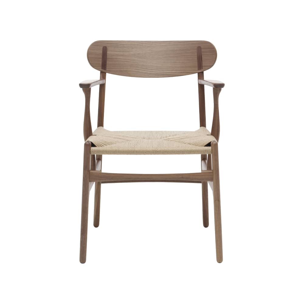 Poltrona CH26 legno naturale / Hans J. Wegner, 1950 - Corda di carta - CARL HANSEN & SON - Noce oliato / Corda naturale - , Compensato di noce oliato, Noce massello oliato