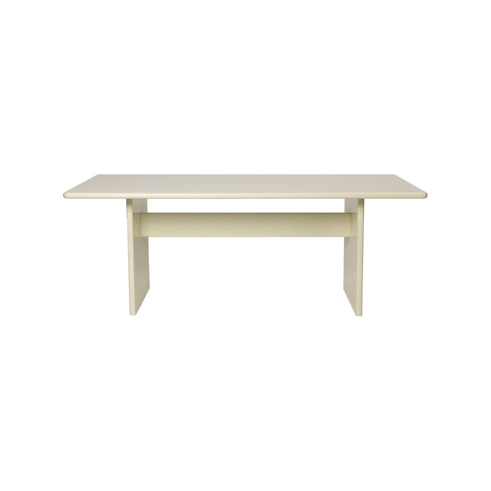 Rink Small Rectangular table wood beige / 200 x 90 cm - Ferm Living - Eggshell - Lacquered MDF
