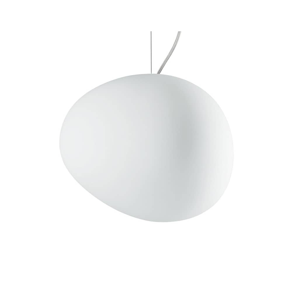 Sospensione Gregg Media vetro bianco Media - Foscarini - Bianco - Media (L 31 cm) - vetro soffiato