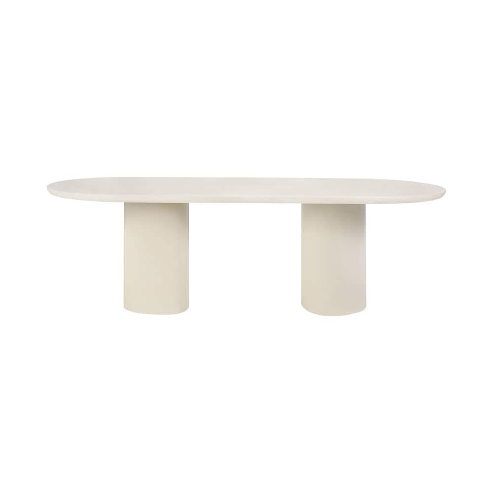 Table ovale Elements / 240 x 100 cm - 10 personnes / Microciment - Ethnicraft - Blanc cassé - Microciment verni