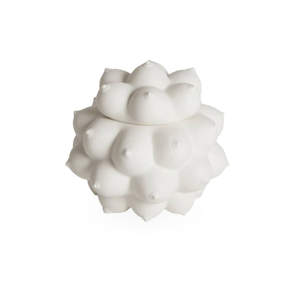 Boîte Georgia céramique blanc / Seins en relief - Jonathan Adler - Blanc - Porcelaine