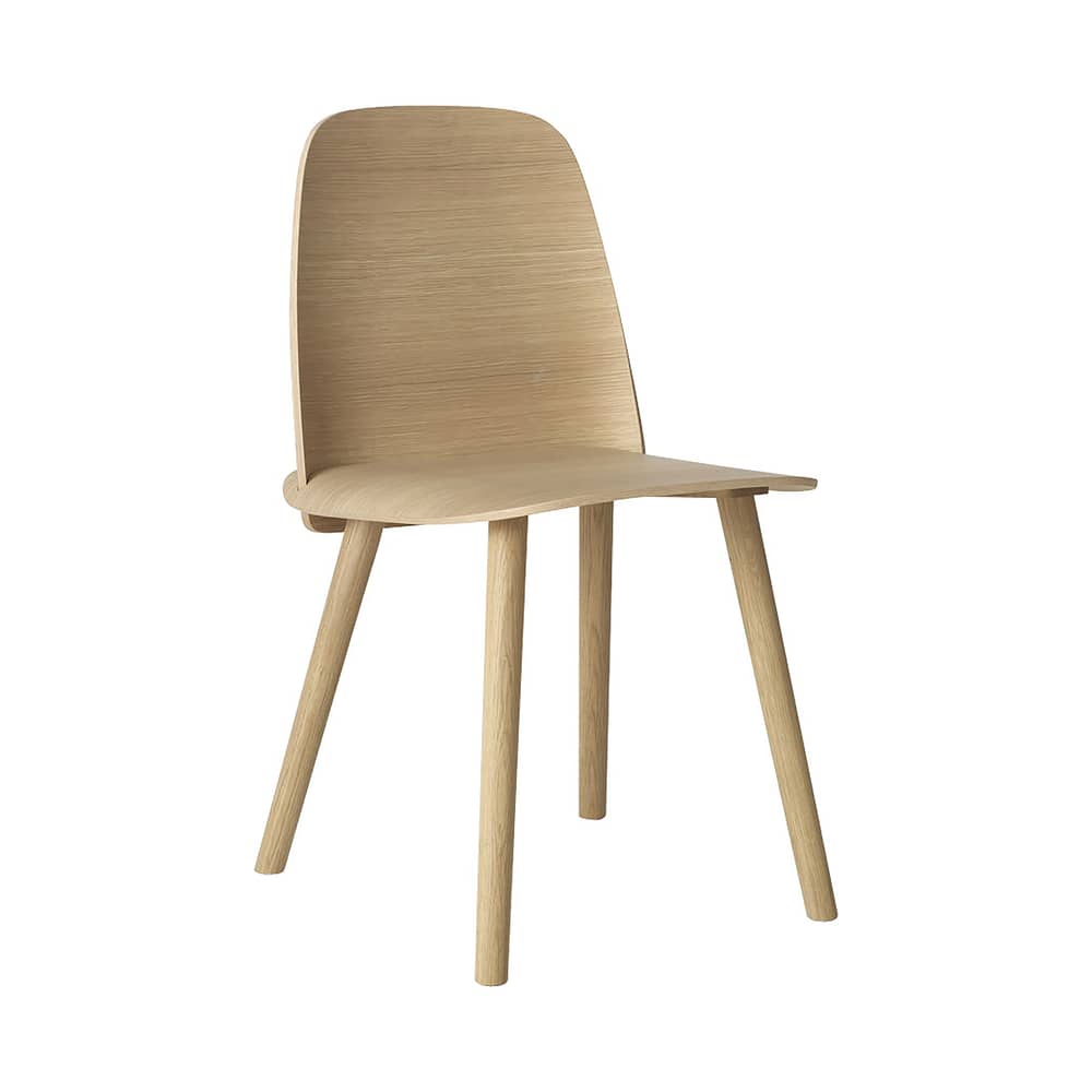 Chaise Nerd bois naturel - Muuto - Chêne - Chêne massif, Contreplaqué de chêne