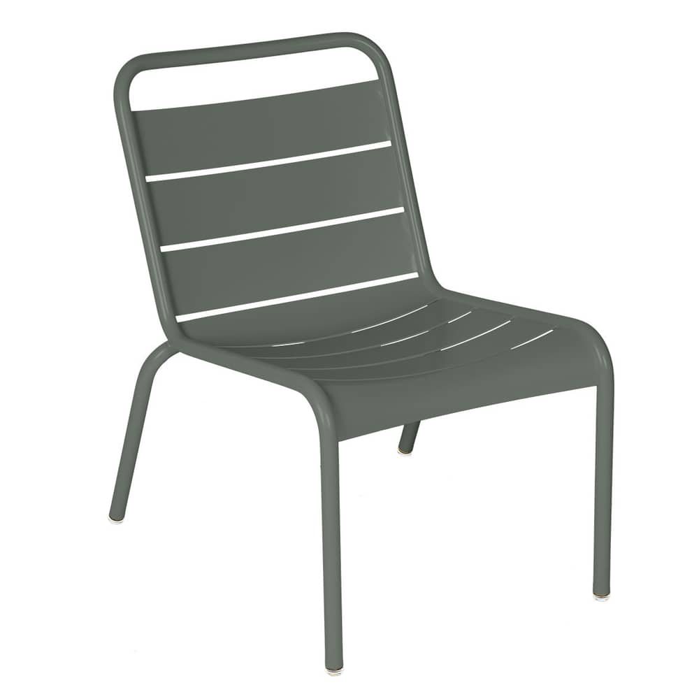Chaise lounge Luxembourg métal vert / Assise basse - Fermob - Romarin - Aluminium