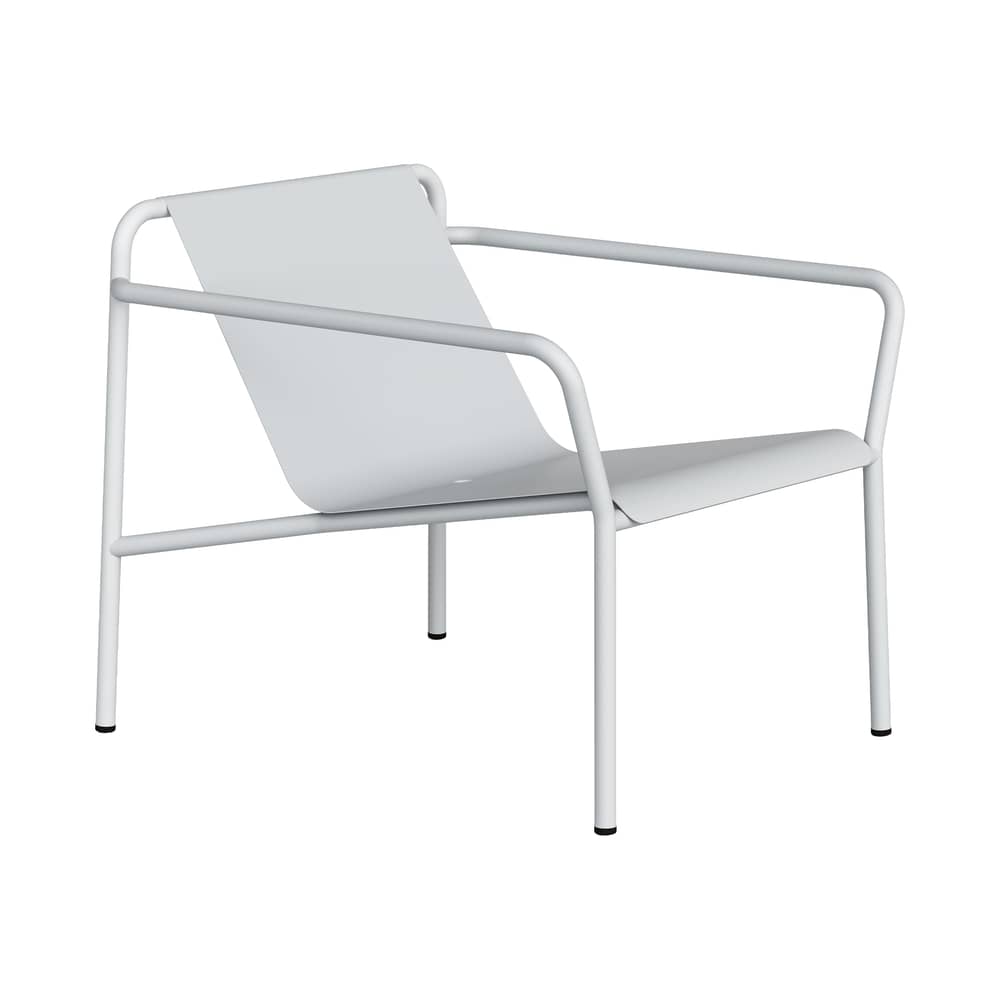 Fauteuil bas Panorama métal gris - TIPTOE - Gris Craie - Acier thermolaqué