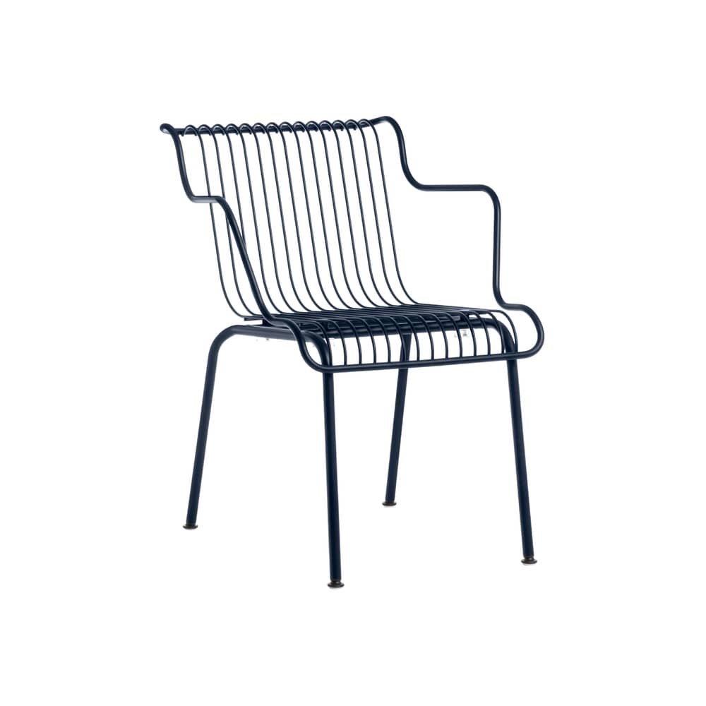 Fauteuil de repas empilable South métal bleu / Konstantin Grcic, 2023 - Magis - Bleu nuit - Acier