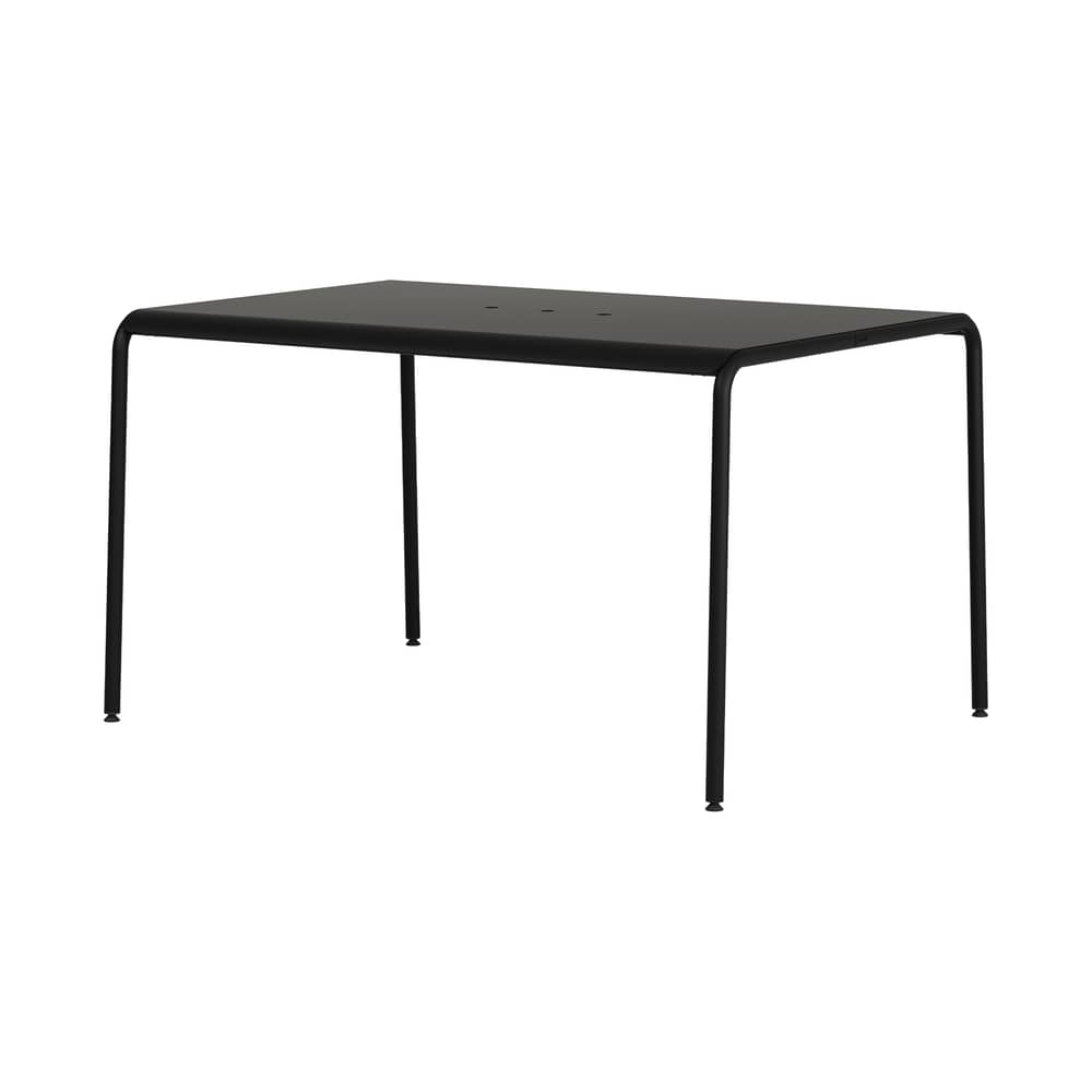 Table rectangulaire Panorama métal noir / 130 x 90 cm - 4 à 6 personnes - TIPTOE - Noir Graphite - Acier thermolaqué