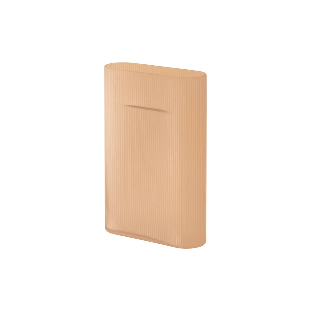 Ridge Vase glass orange / L 23 x H 35 cm - Muuto - Light orange, frosted - Hand blown frosted glass