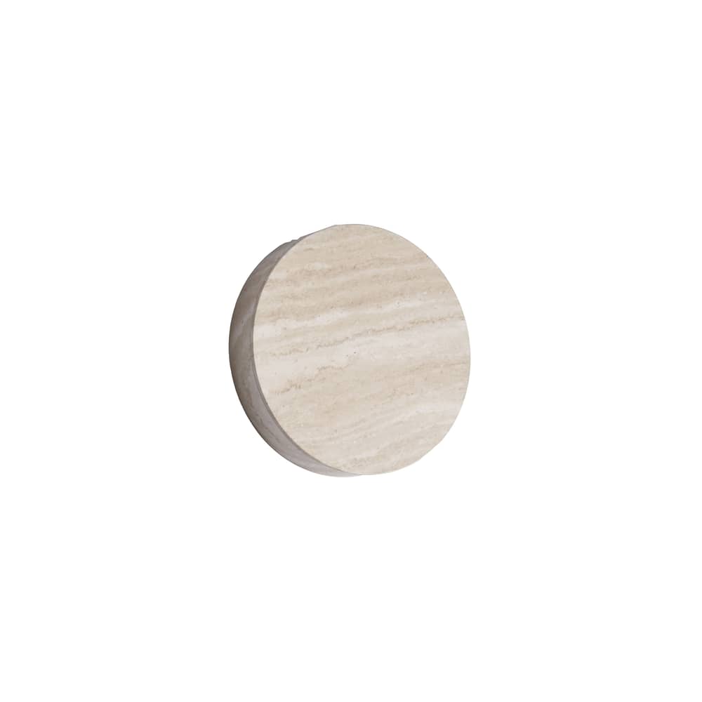 Lane LED Wall light metal beige / Ø 16.5 cm - Metal - ENOstudio - Beige travertine effect - Steel