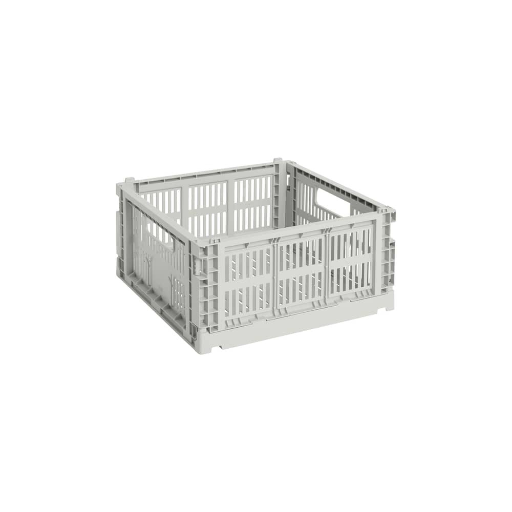 Colour Crate Basket plastic material grey Medium Square / 29.5 x 29.5 cm - Hay - Grey - Recycled polypropylene