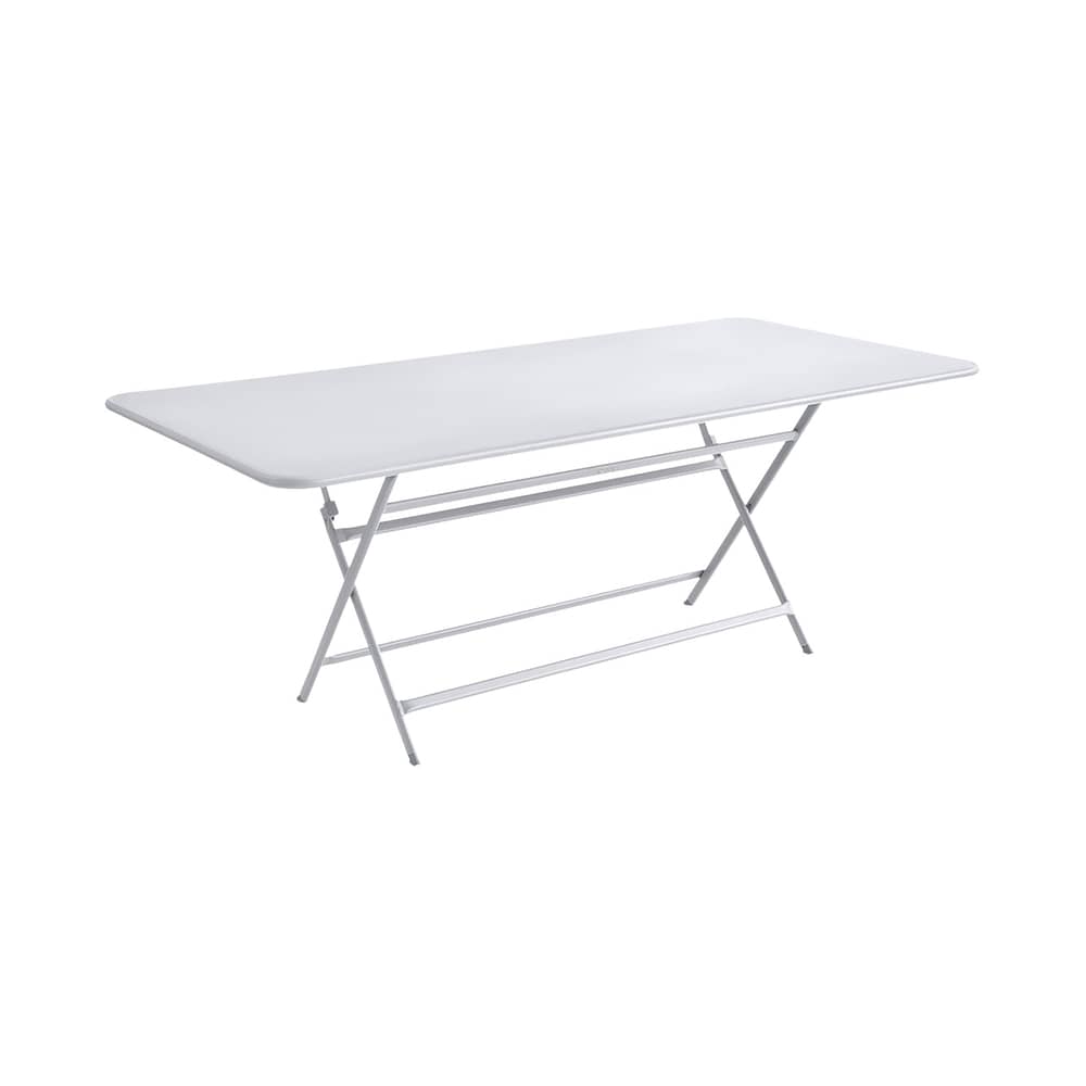 Klapptisch Caractère metall weiß / 90 x 190 cm - für 8-10 Personen - Fermob - Baumwollweiß - bemalter Stahl