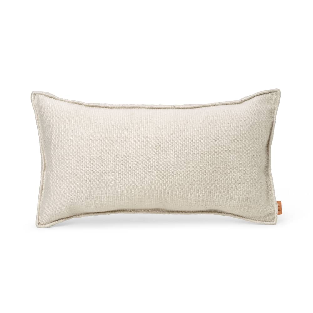 Coussin d\'extérieur Desert tissu blanc / Bouteilles plastique recyclées - 53 x 28 cm - Ferm Living - Blanc cassé - Tissu recyclé