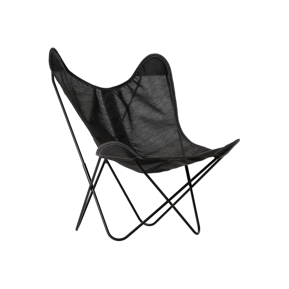 Poltrona AA tessuto nero / Batyline Eden - Ripubblicato nel 1938 - AIRBORNE - Nero - Acciaio termolaccato, Tessuto Batyline® Eden