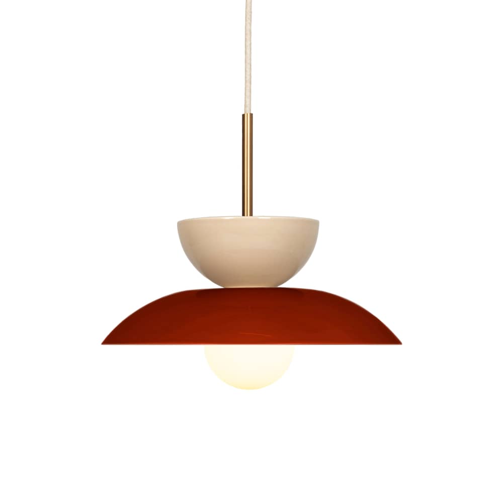 Suspension Arvin céramique rouge - Vincent Sheppard - Bordeaux / Mushroom - Céramique, Laiton