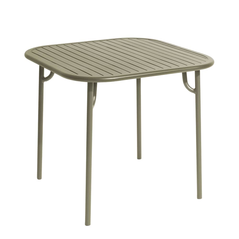Tavolo quadrato Week-End metallo verde / 85 x 85 cm - Alluminio - Petite Friture - Verde Giada - Alluminio termolaccato epossidico