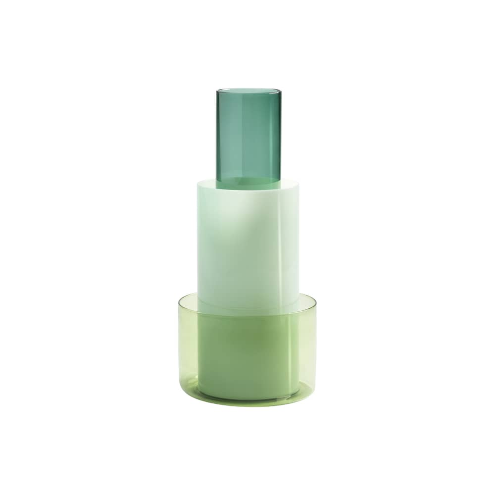 Vase Amphi verre vert / Ø 14,5 x H 32,5 cm - & klevering - Vert - Verre borosilicaté