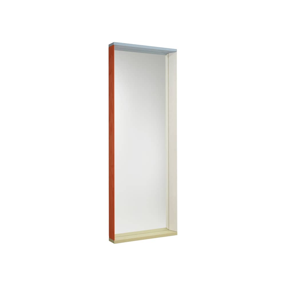 Colour Frame - Large Wall mirror wood orange / W 58 x H 140 cm - Vitra - Blue / Orange - Glass, Lacquered ash