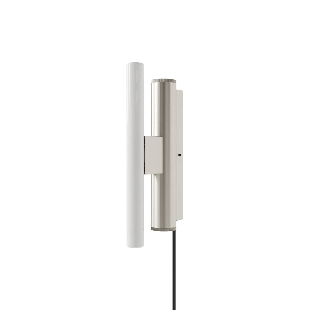 Wandleuchte mit Stromkabel Eiffel Single metall silber / H 30 cm - Frama  - H 30 cm - rostfreier Stahl