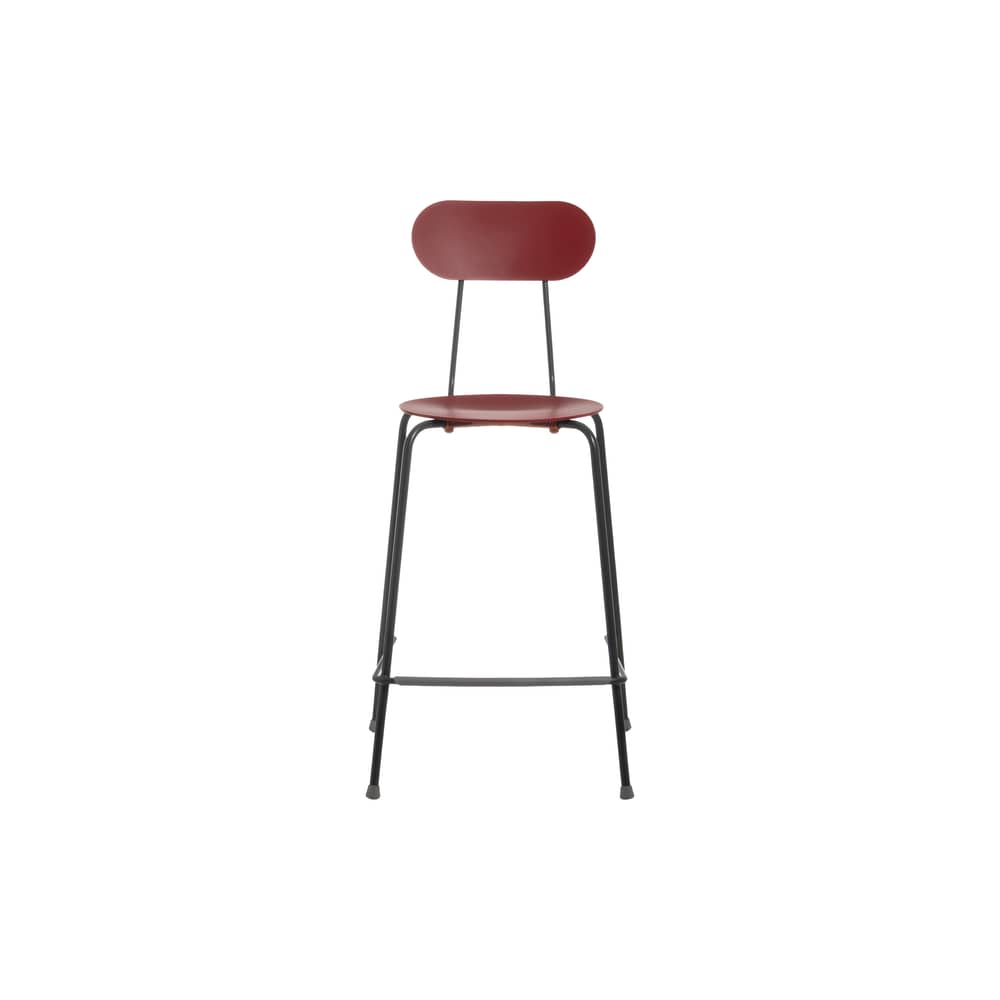 Chaise de bar Mariolina rouge / H 66 cm - Magis - Bordeaux / Piètement gris anthracite - Acier, Polypropylène
