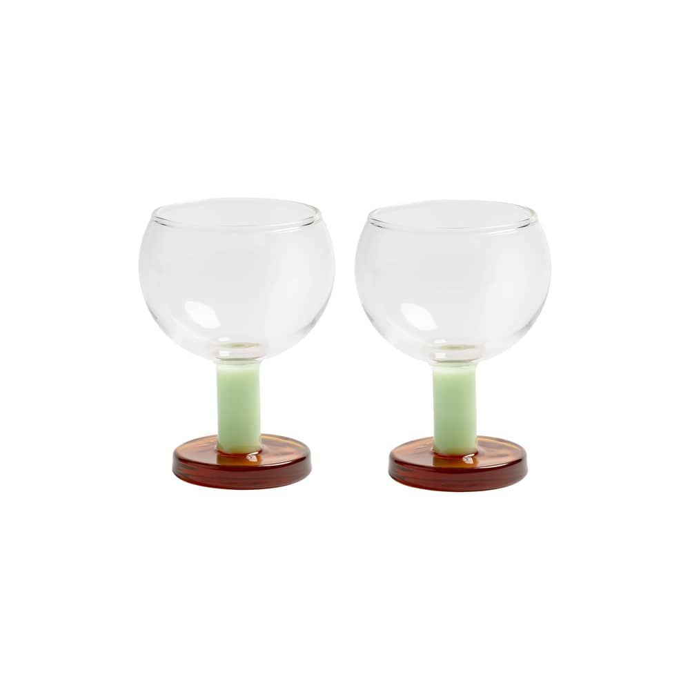 Bicchiere da vino Cantine vetro arancione / Set di 2 - & klevering - Ambra - Vetro borosilicato