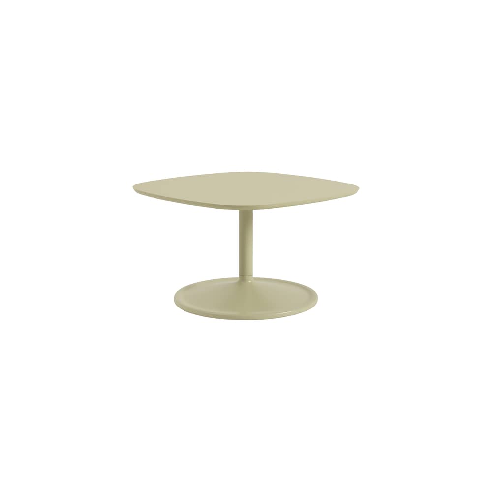 Couchtisch Soft holz beige / 70 x 70 x H 42 cm - Muuto - Beige-grün (Laminat) / Fuß beige-grün - Gegossenes Aluminium, Holzfaserplatte, Press-Spanplatte