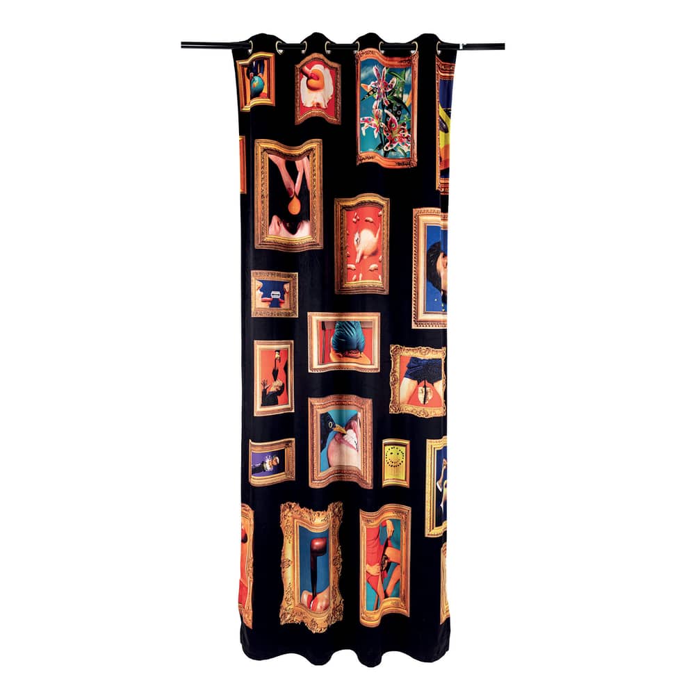 Toiletpaper - Frames Right Curtain textile black / 140 x 280 cm - Polyester - Seletti - Frames Right - Polyester