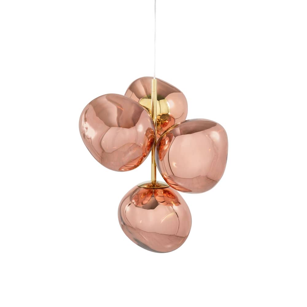 Suspension Melt Chandelier Mini cuivre / LED - Ø 54 x H 63 cm / Polycarbonate métallisé (change de couleur) - Tom Dixon - Cuivre - Acier, Polycarbonate soufflé