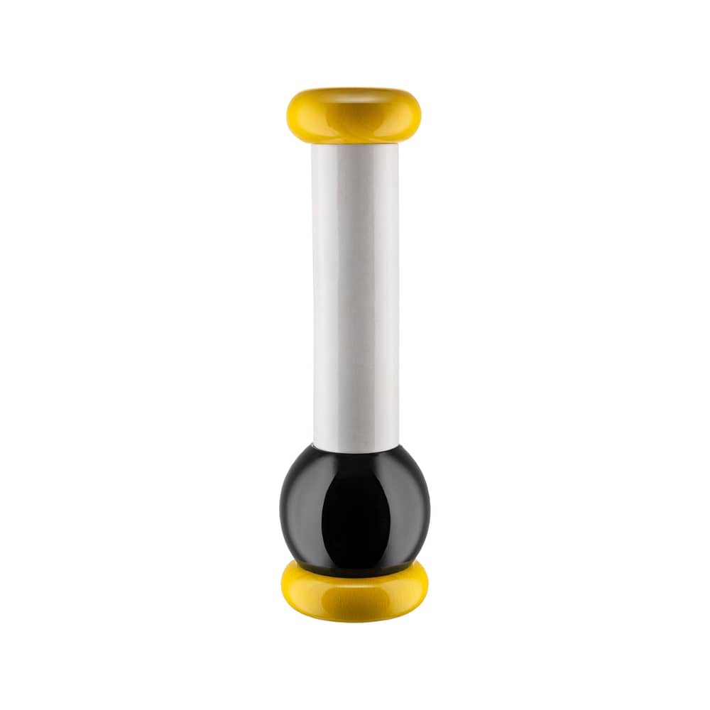 Moulin à épices Twergi bois blanc / H 23 cm - By Ettore Sottsass / Alessi 100 Values Collection - Alessi - Blanc - Céramique, Hêtre massif tourné certifié FSC