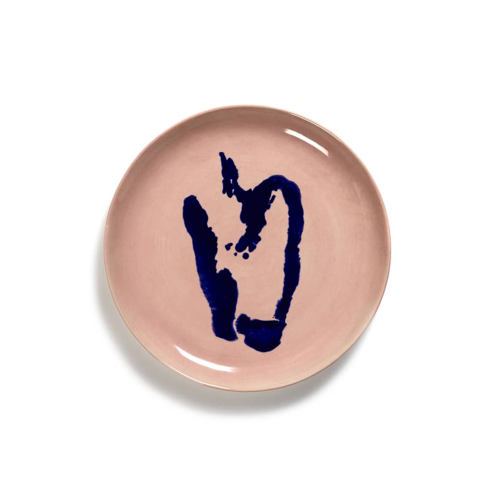 Piatto Feast ceramica rosa Medium / Ø 22,5 cm - Serax - Peperone / Rosa & blu - Gres smaltato