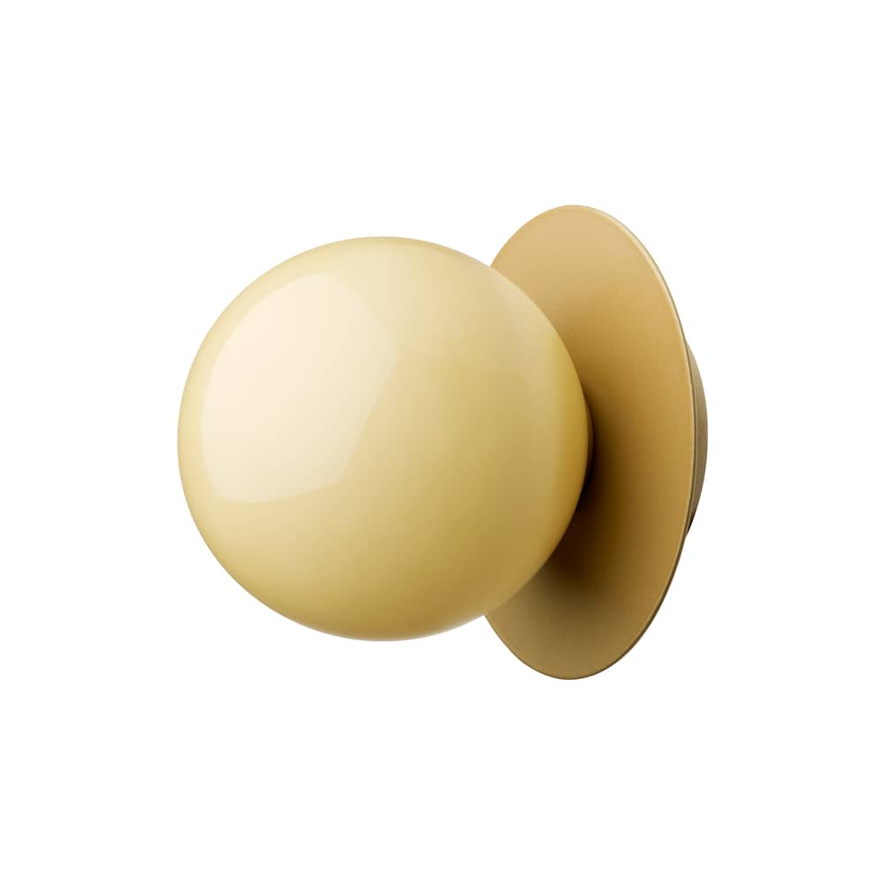 Applique salle de bains Liila 1 Medium / Plafonnier - Ø 14 cm - NUURA - Miel (verre lisse) / Doré - Aluminium, Verre soufflé bouche