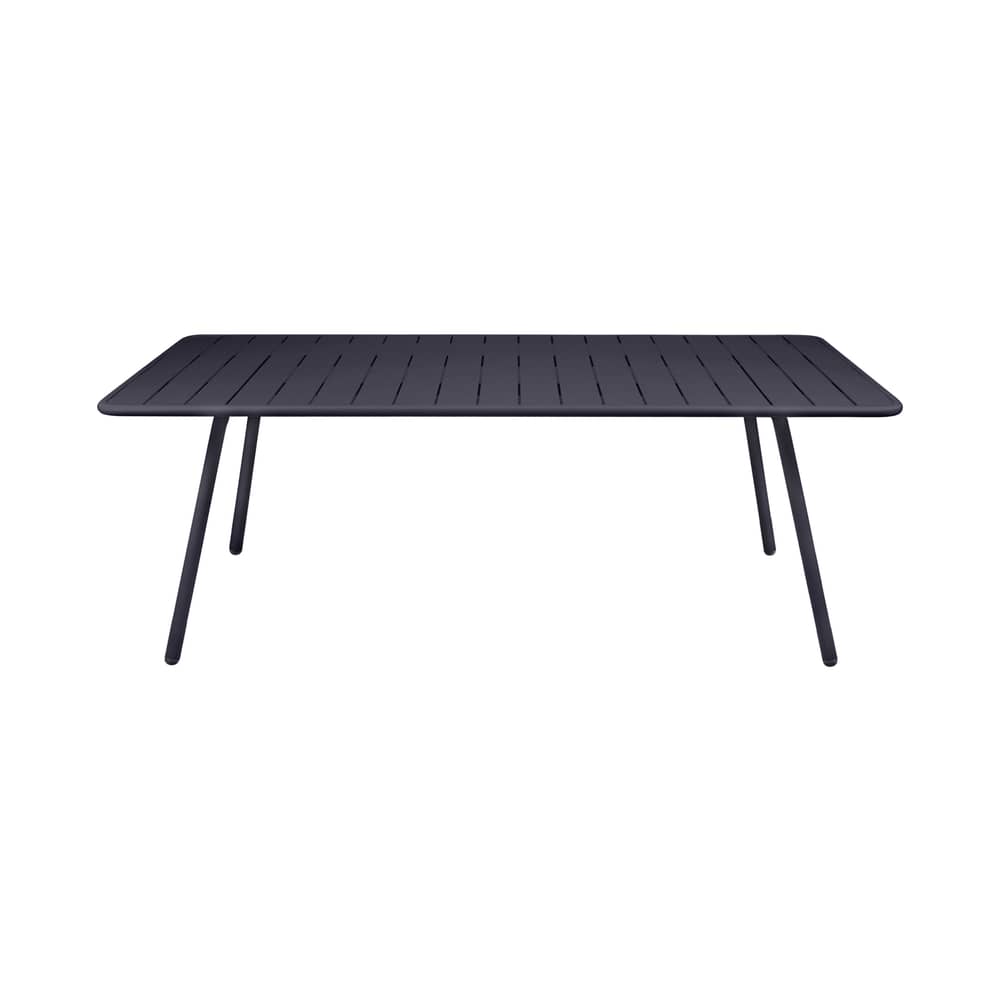 Table rectangulaire Luxembourg métal gris / 207 x 100 cm - 8 à 10 personnes - Fermob - Carbone - Aluminium laqué