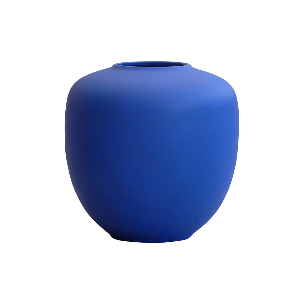 Vase Sunao Mini keramik blau / Ø 25 x H 25 cm - 101 COPENHAGEN - Blau Marrakech - emaillierte Keramik