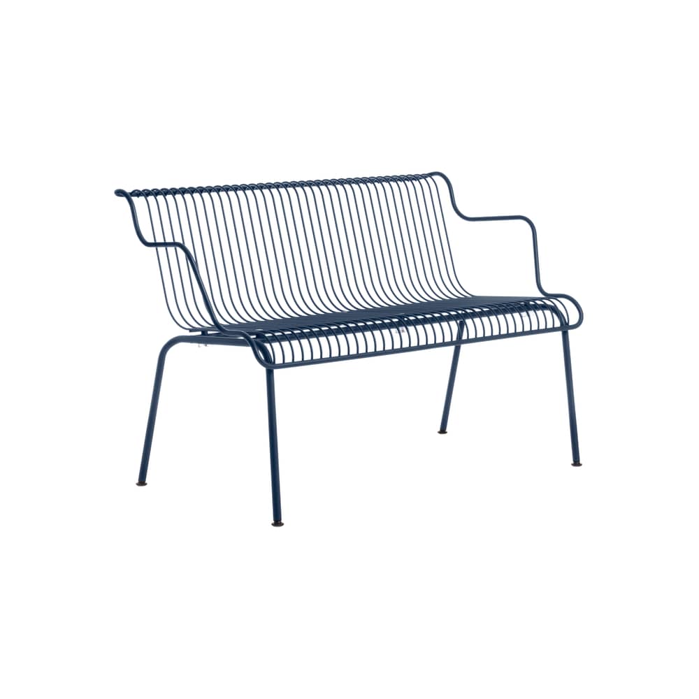 Banc avec dossier South métal bleu / L 120 cm - Konstantin Grcic, 2024 - Magis - Bleu nuit - Acier