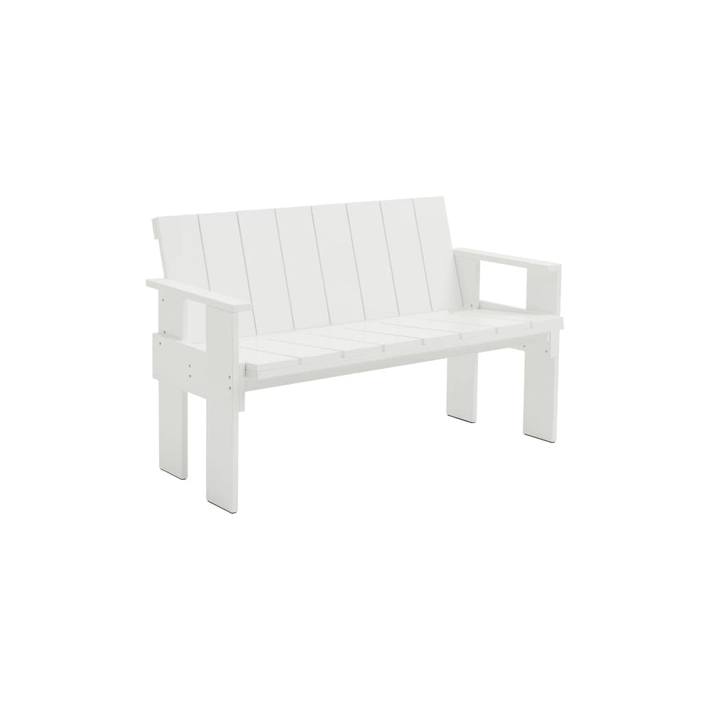 Crate Outdoor Bench with backrest wood white / Gerrit Rietveld, 1934 – L 132 cm - Hay - White - Lacquered solid pine