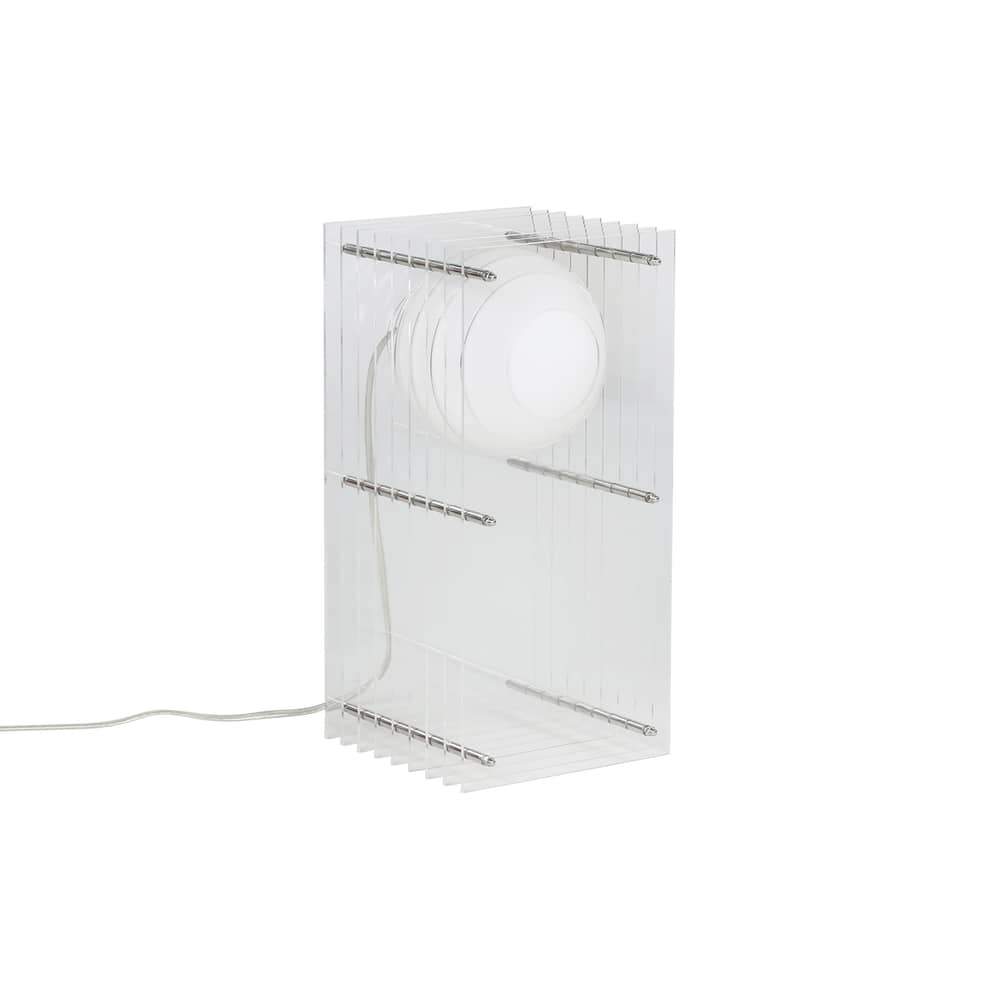 Lampe de table Lop Small Rectangle plastique transparent / Lauréat Archiproducts Design Award - BANG - Transparent - Acrylique, Inox, Verre