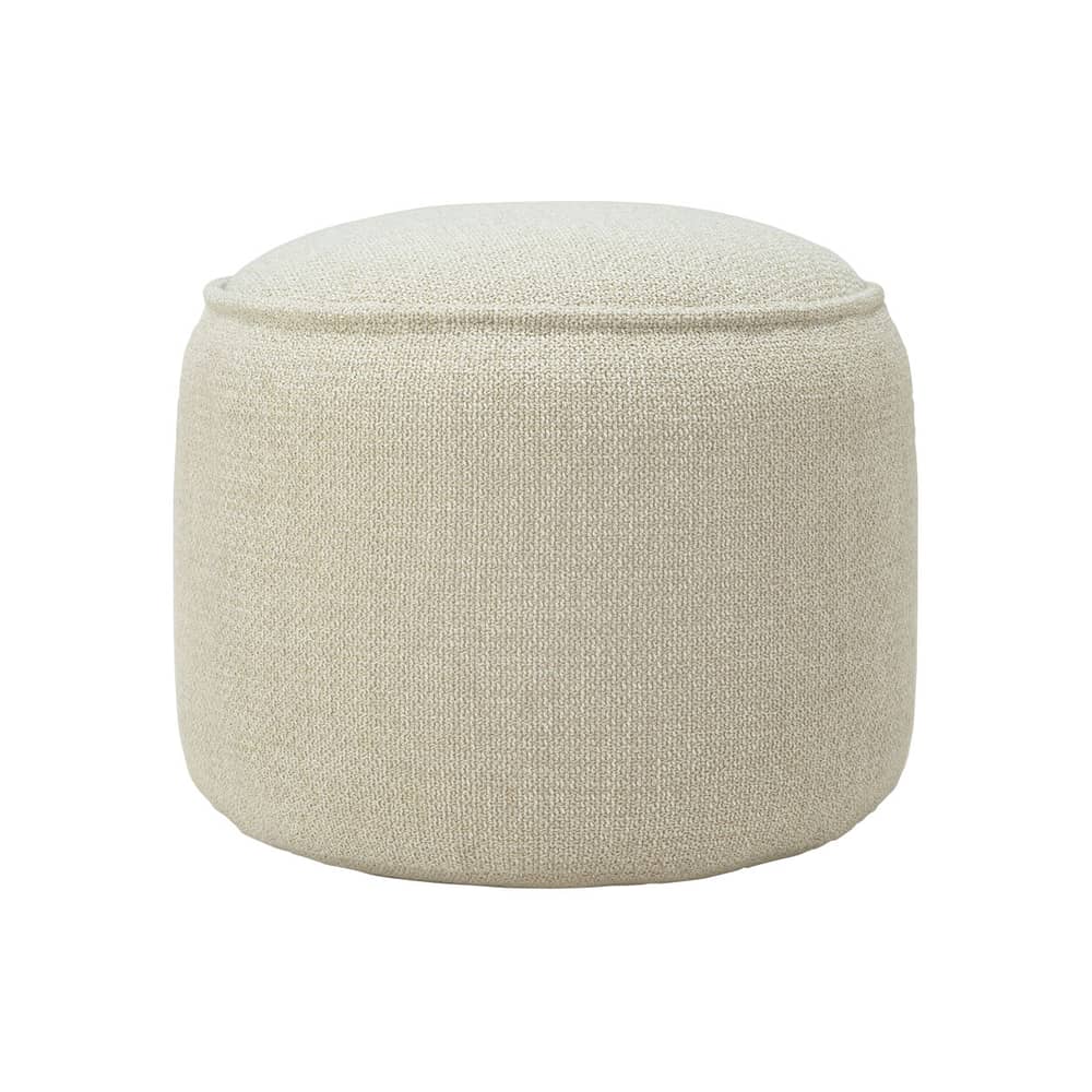 Outdoor-Hocker Donut Outdoor textil weiß beige / Ø 50 cm - Ethnicraft - Natur - Polypropylen-Stoff, Schaumstoff