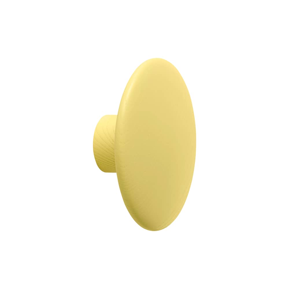 Patère The Dots Wood Medium bois / Ø 13 cm - Exclusivité en édition limitée - Muuto - Jaune beurre (édition limitée) - Frêne teinté