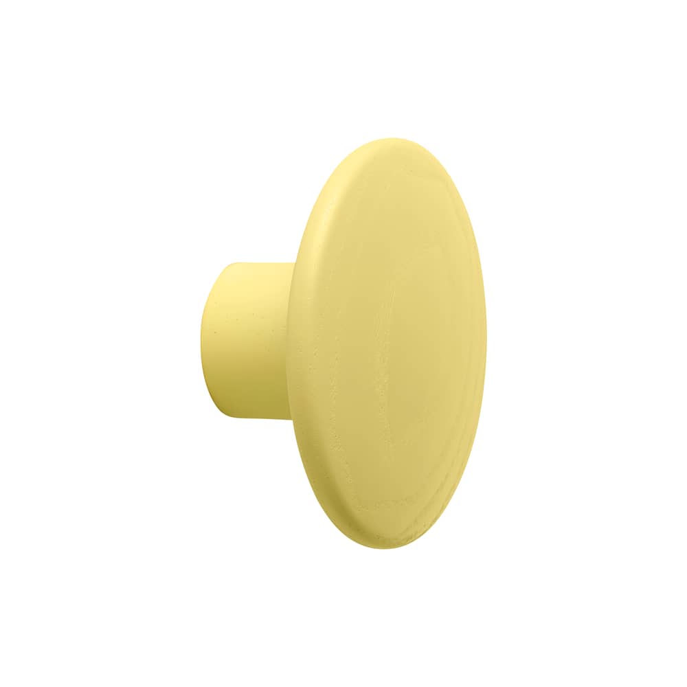 Patère The Dots Wood Small bois / Ø 9 cm - Exclusivité en édition limitée - Muuto - Jaune beurre (édition limitée) - Frêne teinté